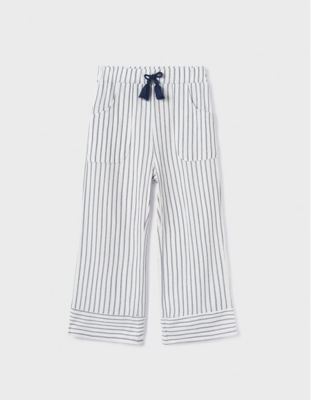 Navy Striped cropped pants