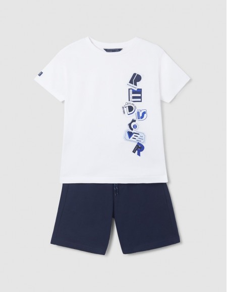Whit-Navy Knit set