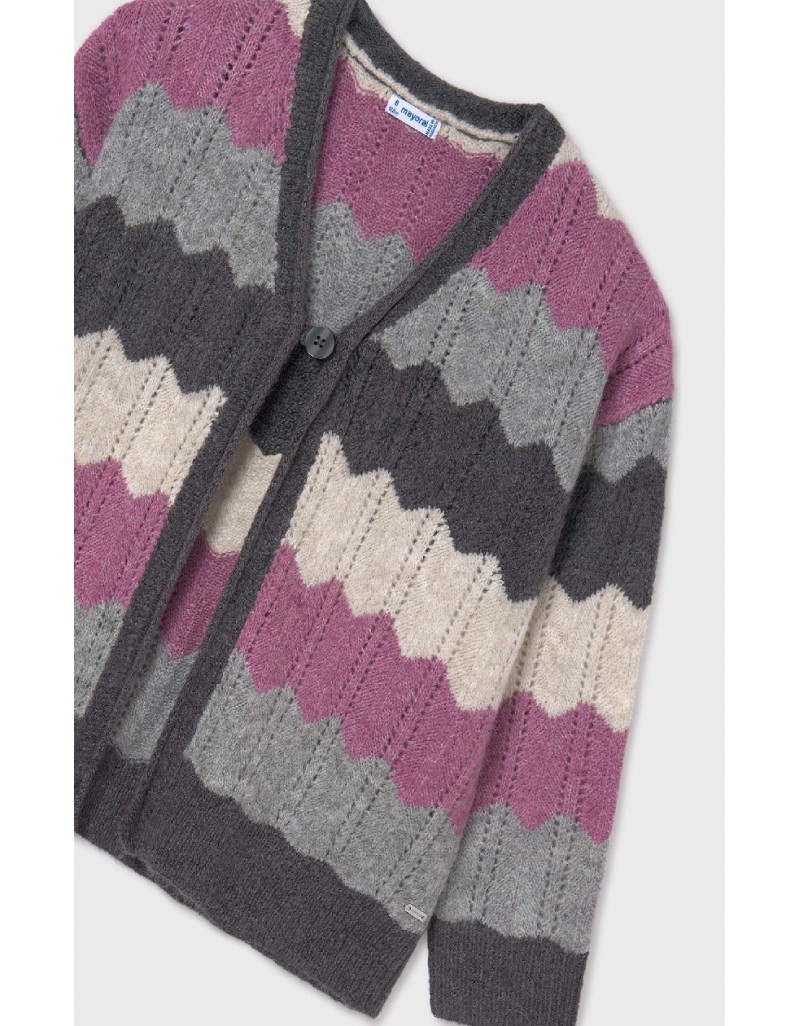 Purple Cardigan zigzag design