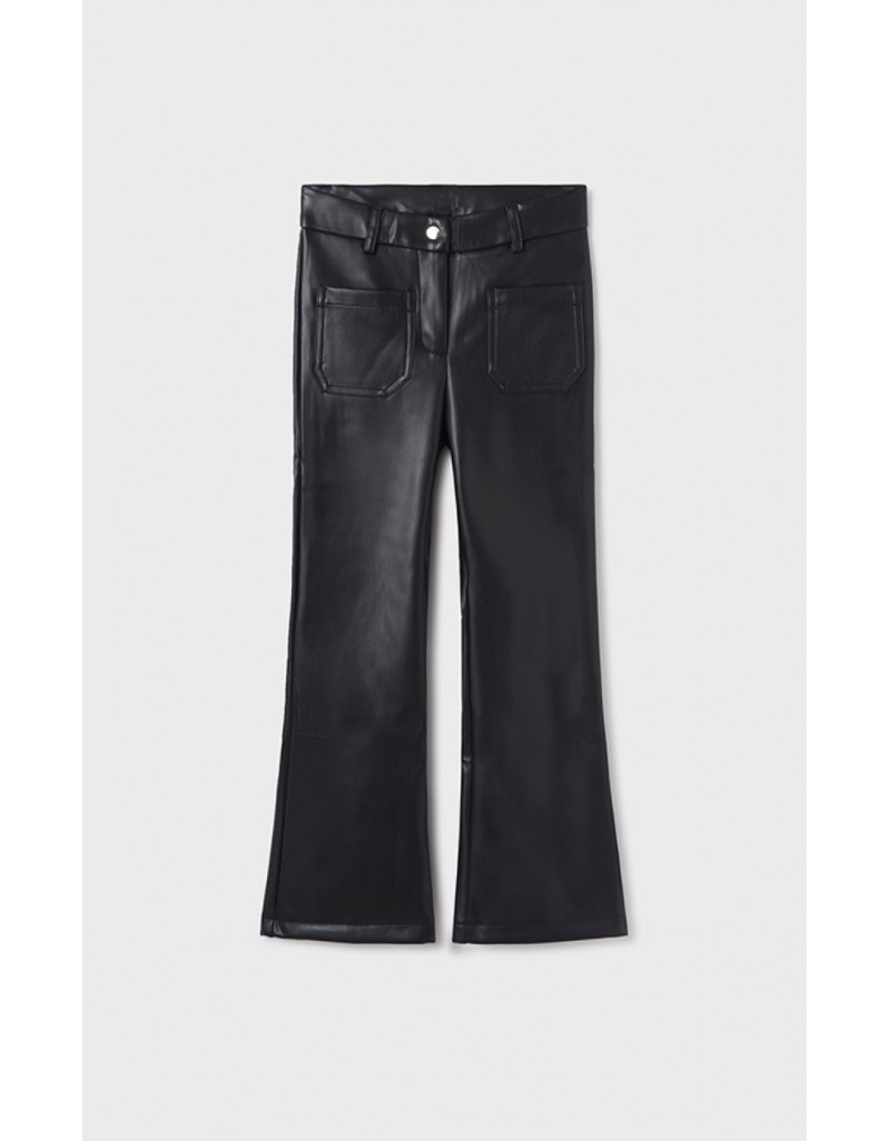 Black Leatherette long pants