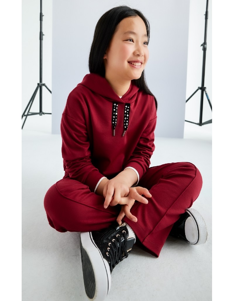 Red Knit fabric tracksuit