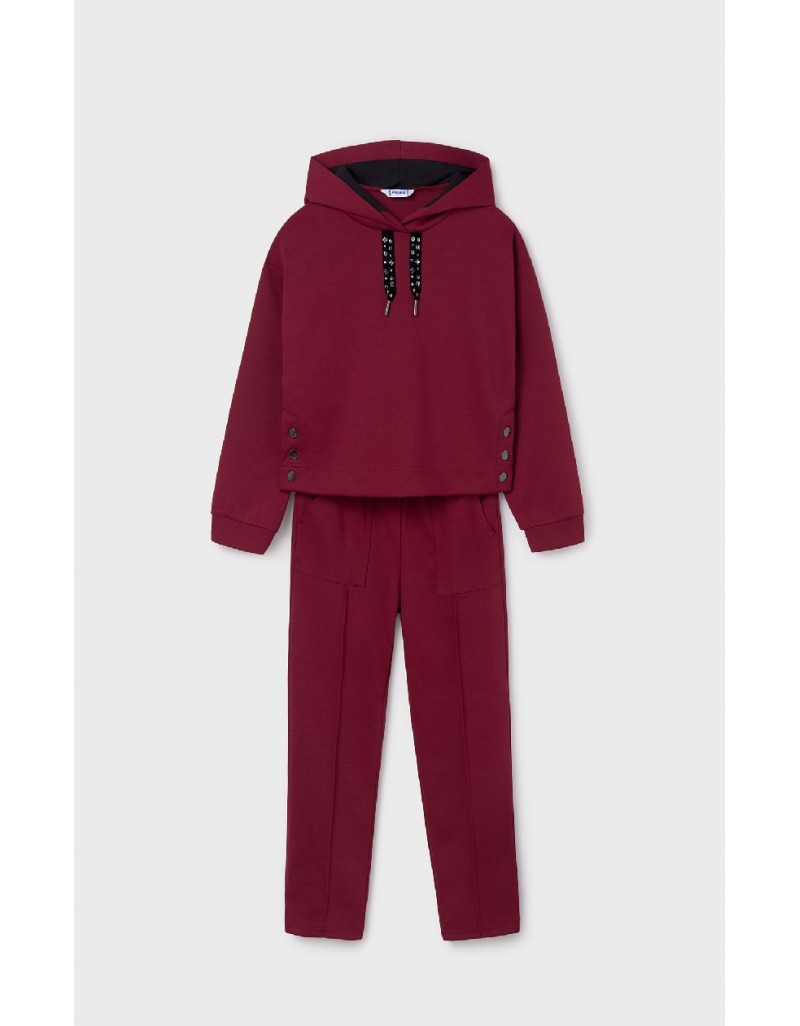 Red Knit fabric tracksuit