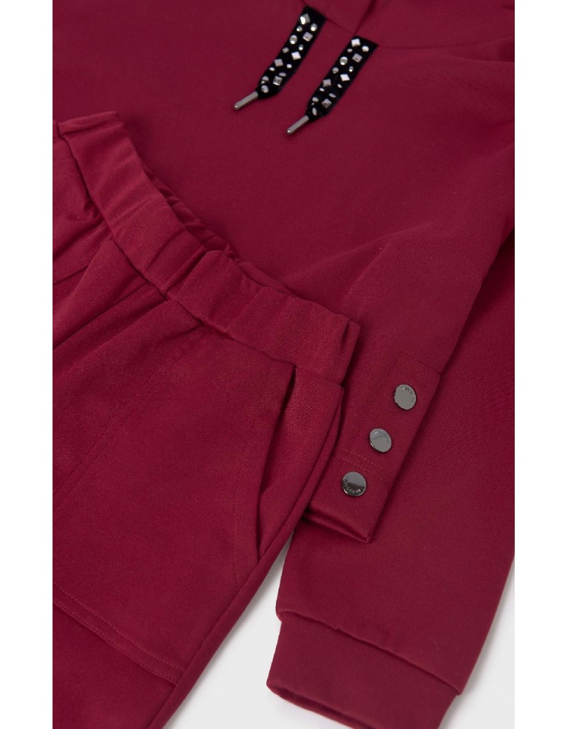 Red Knit fabric tracksuit