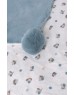 Blue Pompom fur blanket