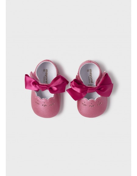 Tulip rose Bow buckle shoes