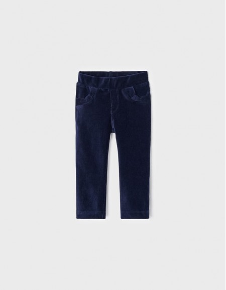 Blue Basic cord knit trousers