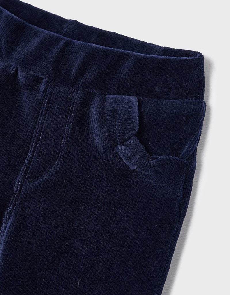 Blue Basic cord knit trousers
