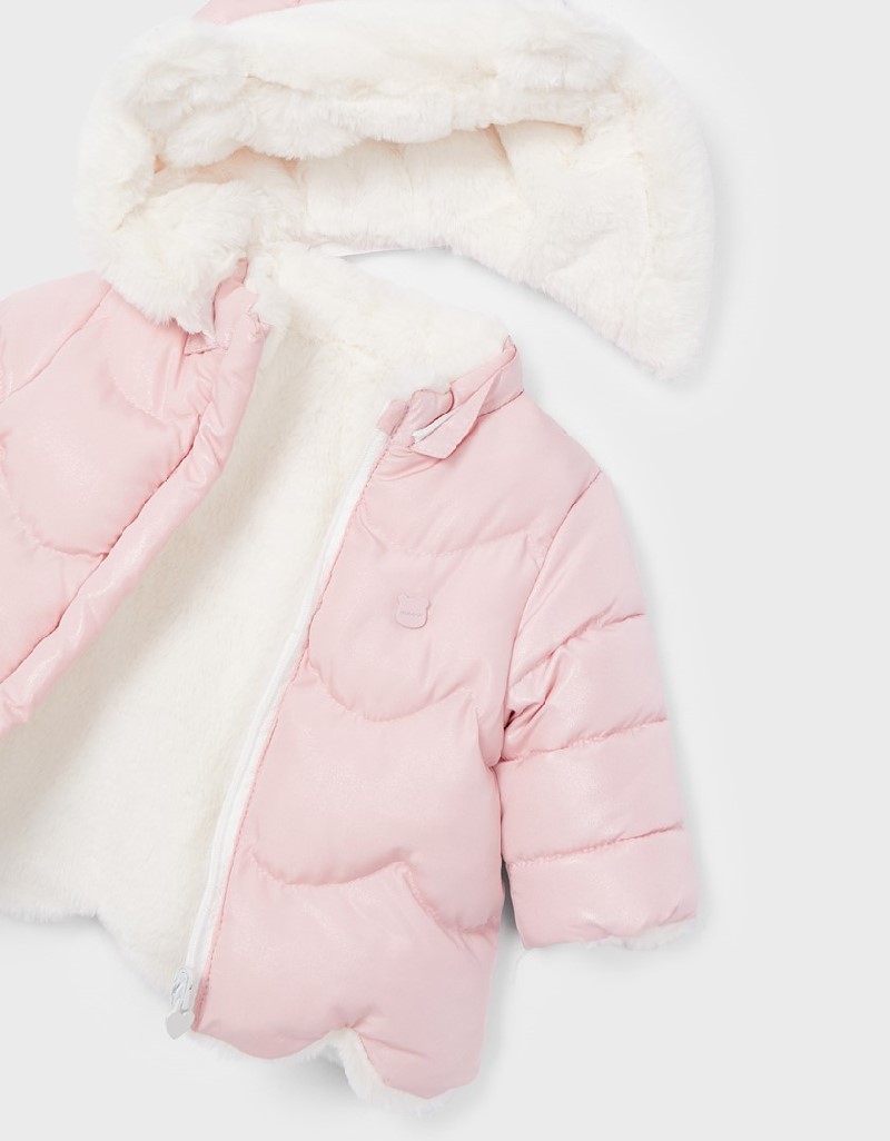 Baby Rose Reversible faux fur jacket