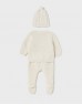 Cream vigo Knit leg warmer with hat set
