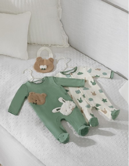 Mineral 2 pcs romper and bib set