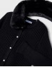 Black Faux fur collar cardigan