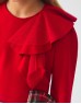 Red Gliter ruffle pullover