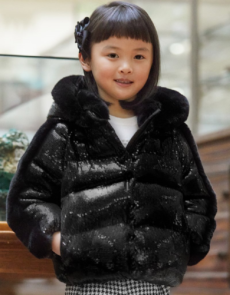Black Taffeta sequins coat