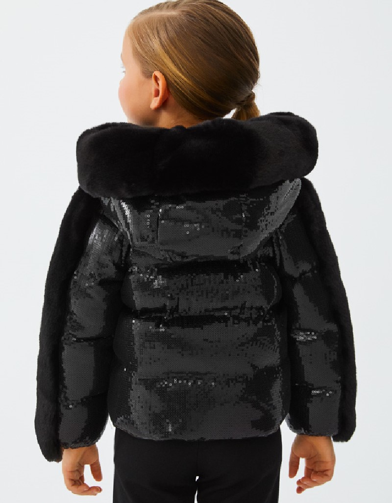 Black Taffeta sequins coat