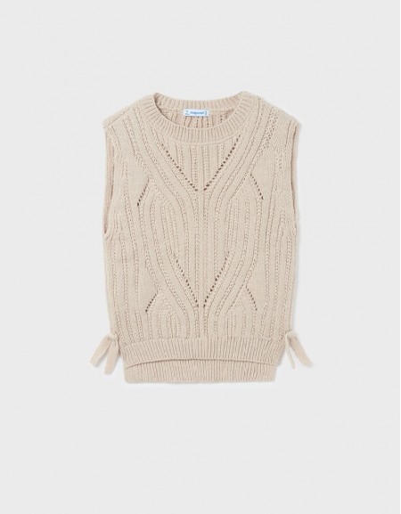 Beige Knitting vest