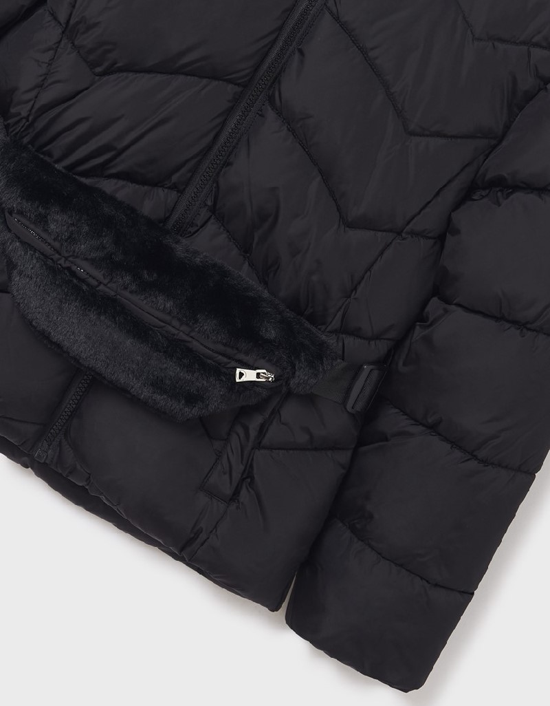 Black Coat with bum bag