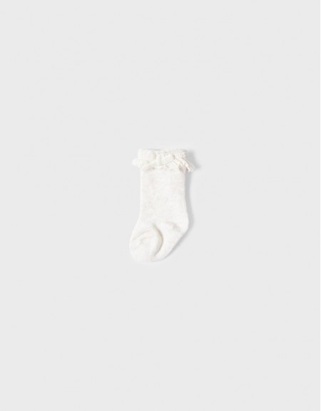Cream vigo Knit detail socks