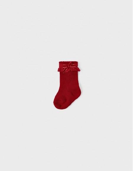 Red Knit detail socks