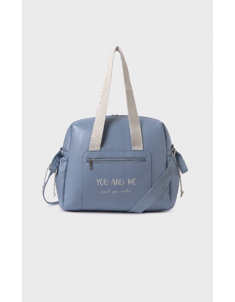 Blue Lettered handbag