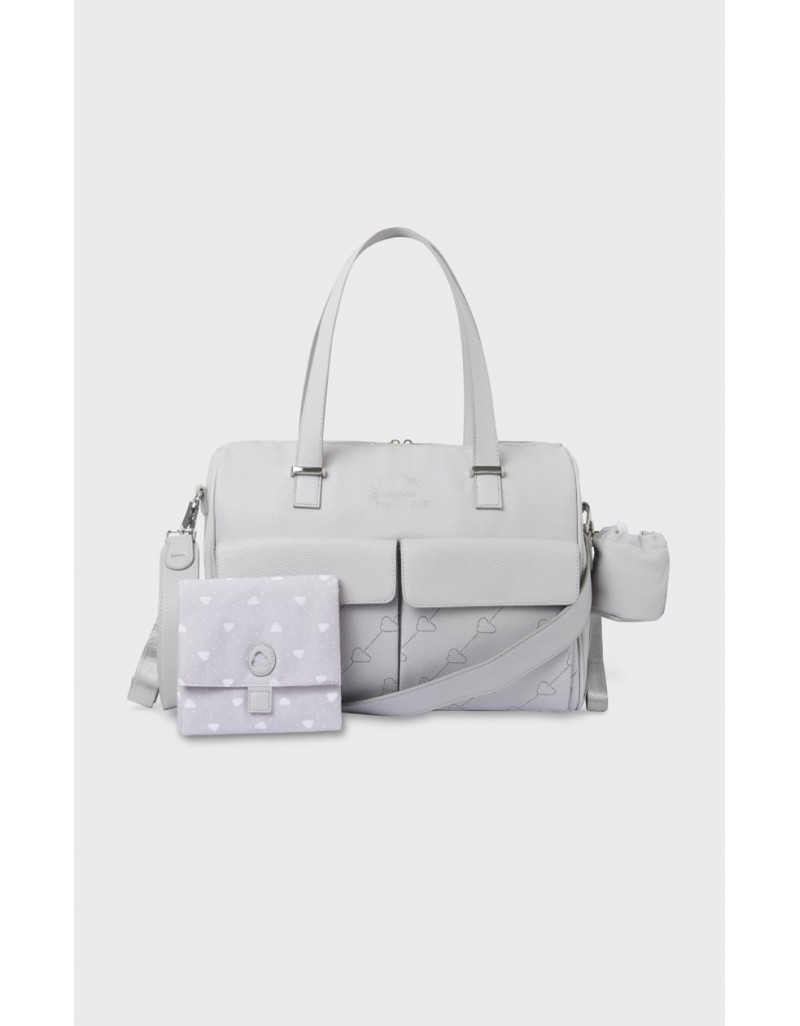 Grey Handbag with accessories