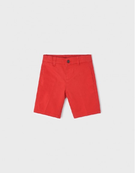 Red Basic Twill Chino Shorts