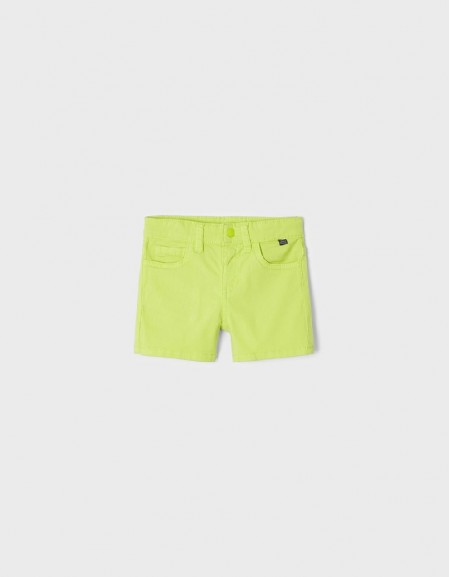 Lime Basic 5 Pockets Twill Shorts