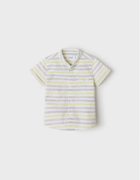 Lime T-Shirt S/S Striped Collar