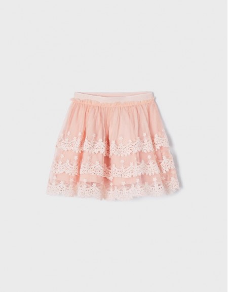 Crystal Tulle Embroidered Skirt
