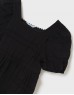 Black Structured Voile Blouse