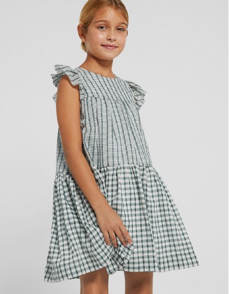 Pine Voile Check Dress
