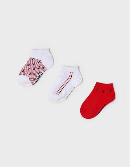 Red 3 Short Socks Set