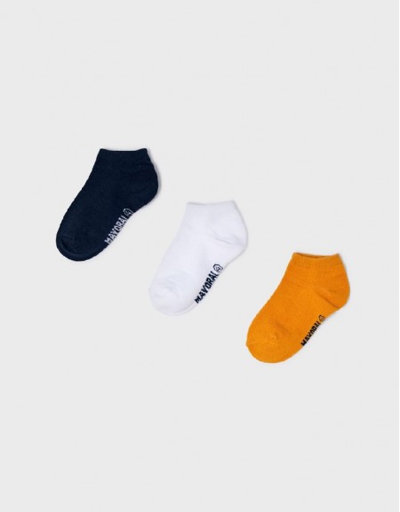 Orange 3-Pc Short Socks Set