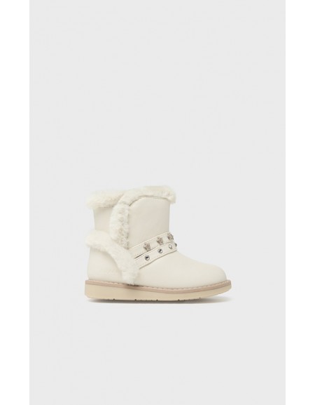 Beige Faux fur bootie