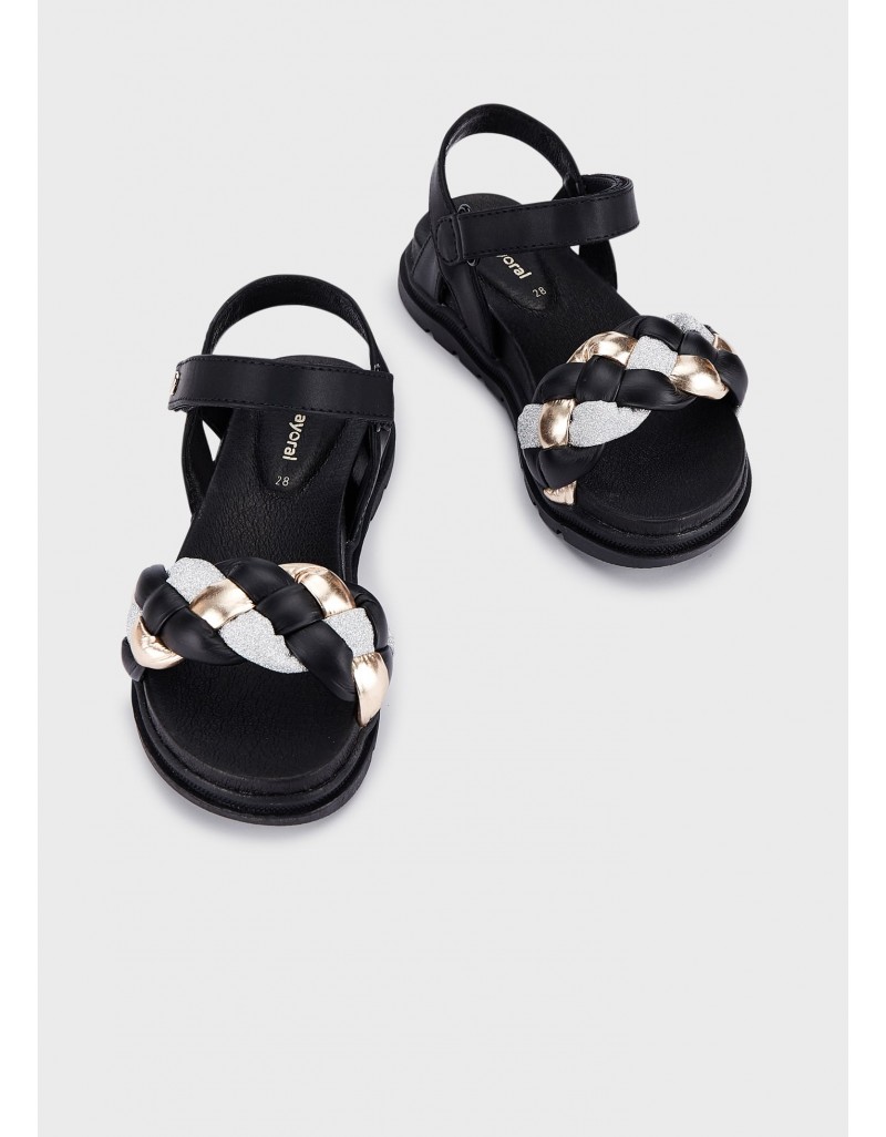 Black-gold Sandals