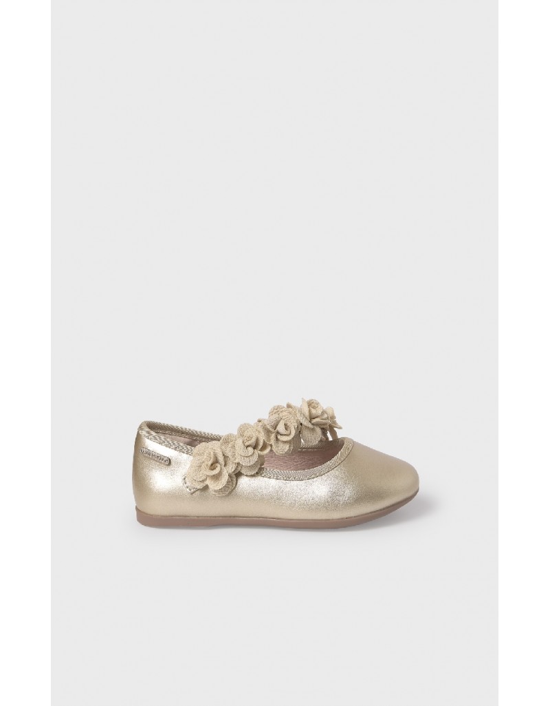 Golden Floral ballet flats