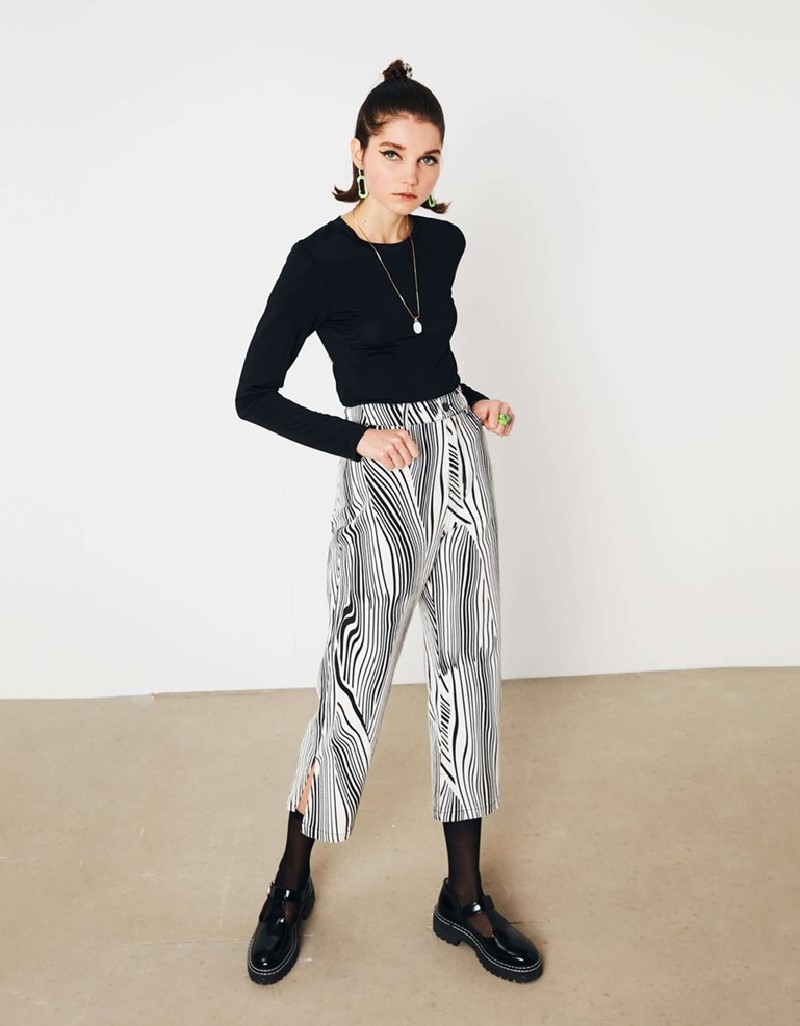 Black Graphic Printed Jeans