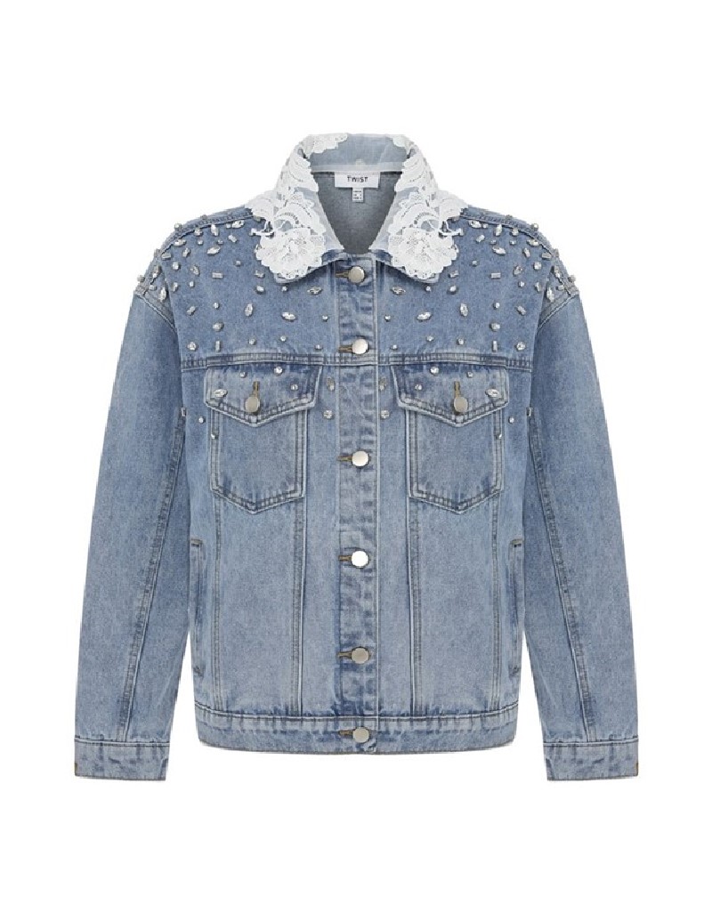 Blue Stone And Lace Accessory Jean Jacket