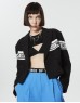 Black Knitwear Mix Double Breasted Jacket