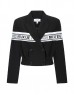 Black Knitwear Mix Double Breasted Jacket