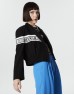 Black Knitwear Mix Double Breasted Jacket