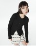 Black Textured Slim Fit Blouse