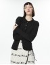 Black Textured Slim Fit Blouse
