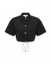 Black Technical Fabric Pocket Covered Blouse
