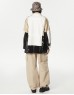 Beige Colorblock Patent Leather Mix Top Coat