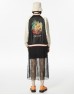 Beige Colorblock Satin Bomber Jacket