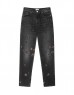 Anthracite Hand Painted Effect Mom Fit Jeans