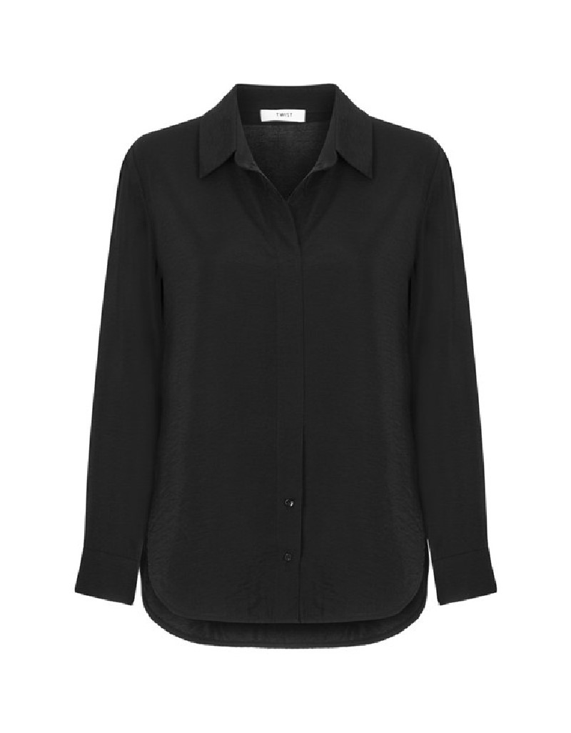 Black Comfortable Cut Woven Shirt