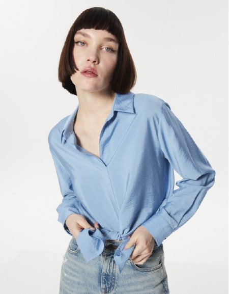 Blue Comfortable Cut Woven Shirt