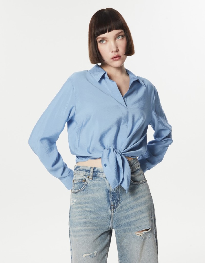 Blue Comfortable Cut Woven Shirt