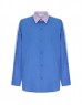 Blue Colorblock Poplin Shirt